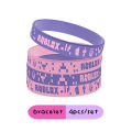 Roblox Girl  Party Wristbands Model 2 Color Sports Silicone Bracelet Toys Party Favors Gift  4pcs Tableware Kit Supplie Kids. 