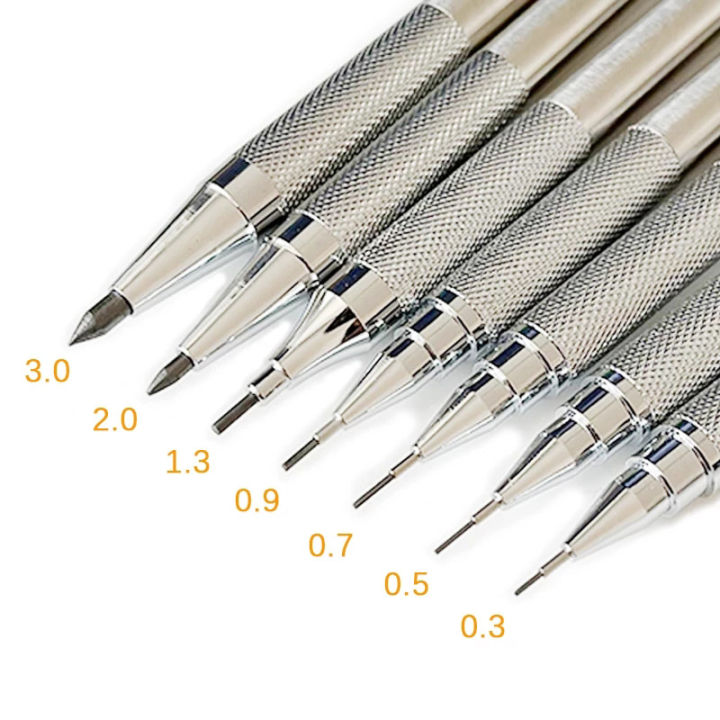 0.5 0.7 0.9 1.3 2.0mm Mechanical Pencil Set Full Metal Art Drawing ...