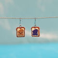1 Pair Cute Toast Drop Earrings, Hand-Painted Resin Material, The Best Gift for Girls on Christmas, New Year and Birthdays.. 