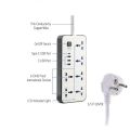 GKK Smart Universal Extension Board Multi Power Plug With 6 Power Sockets + 3 USB Ports Plug + 1 Type C For Electronics Mobile Charging Adapter With 1.8 Meter Heavy Duty Copper Wire White, Mobile Extension, USB Extension board, Extension Lead. 