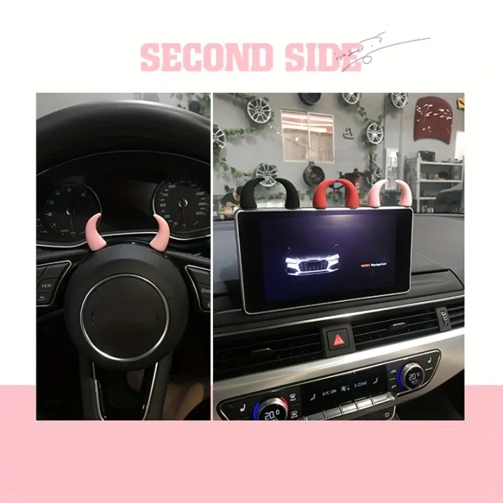 2pcs%20Car%20Mini%20Steering%20Wheel%20Devil%20Corner%20Decorative%20Sticker%20Cute%20Creative%20Dashboard%20Vehicle%20Air%20Vent%20Ornament%20-%20Image%204