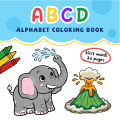 Alphabet Coloring Book for Adults - First Words & Animal Illustrations, Relaxation Art Therapy Activity Book. 