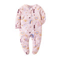 Winter Newborn Footed Pajamas Zipper Girl and Boy Romper Long Sleeve 0-12 Months printing Baby Clothe Jumpsuit Cotton Fashion. 