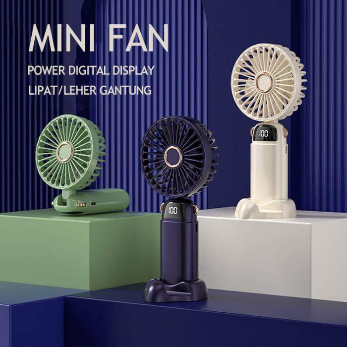 LED Digital Display Foldable Handheld Fan 90°Telescopic Folding Fan ...