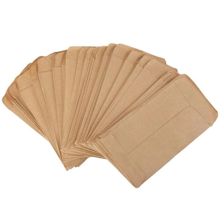 100pcs/lot 6x10cm Kraft Paper Bag Mini Envelope Candy Bags Snack Baking Seed Package Supplies Wrap Glue Box Wholesale