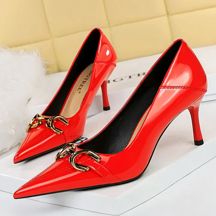 Women%20New%20Elegant%207cm%2010.5cm%20High%20Heels%20Pumps%20Female%20Red%20Wedding%20Premium%20Dress%20Shoes%20Lady%20Trendy%20Metal%20Decoration%20Shoes%20-%20Image%203