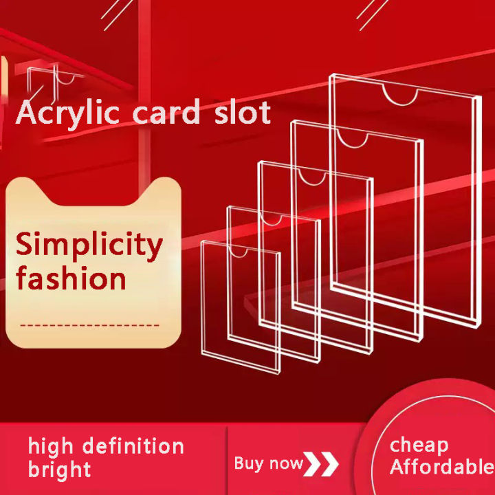 Sign Rack For Store Acrylic card slot wall mounted sign rack transparent price display rack ...