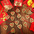 5 sets Chinese Fortune Lucky Coins Feng Shui Good luck Charms Traditional with Red String Wealth Success Access.