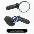 SEAMETAL Motorcycle Handlebar Rearview Mirror Handlebar Extended Rear View Mirror Blind Spot Wide View Safety Adjustable Mirror.
