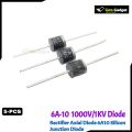 5PCS- 6A10 1000V 6A General Purpose Rectifier Diode | Axial Silicon Junction Diode GOO GADGET. 
