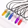 7pcs/set Natural Quartz Chakra Crystal Healing Point Cut Gemstone Pendant Reiki Necklace For Stress Reduction. 