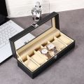 DELESYS 2/3/4/5/6/8/10/12 Slots PU Leather Watch Box Traditional Style Watch Storage Box  Watch Case With Lock. 