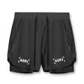 ASRV Mens Quick Dry 2 in 1 Double-deck Shorts Gym Fitness Basketball Jogger Short Pants Summer Sports Workout Bottoms Sweatpants.