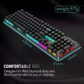 【Original HP Blue/Red Switch Mechanical Gaming Keyboard GK100F & GK400F】 Wired USB Keyboard with RGB & Blue LED Backlight ~ 104-Key Anti-Ghosting, 20 Lighting Modes for PC Gaming, Typing, PUBG, Laptop ~ By FunBug. 
