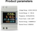 KETOTEK Single Phase Energy Meter Din Rail Electricity Usage Monitor AC 40-300V 100A Voltmeter Ammeter Watt Kwh Frequency Power Meter Built-in CT 110V. 