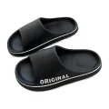 Feslishoet Women Letter Slippers Beach Slides Solid Color Mens Thick Sole Indoor Bathroom Anti Slip Shoes Summer Couple Sandals. 