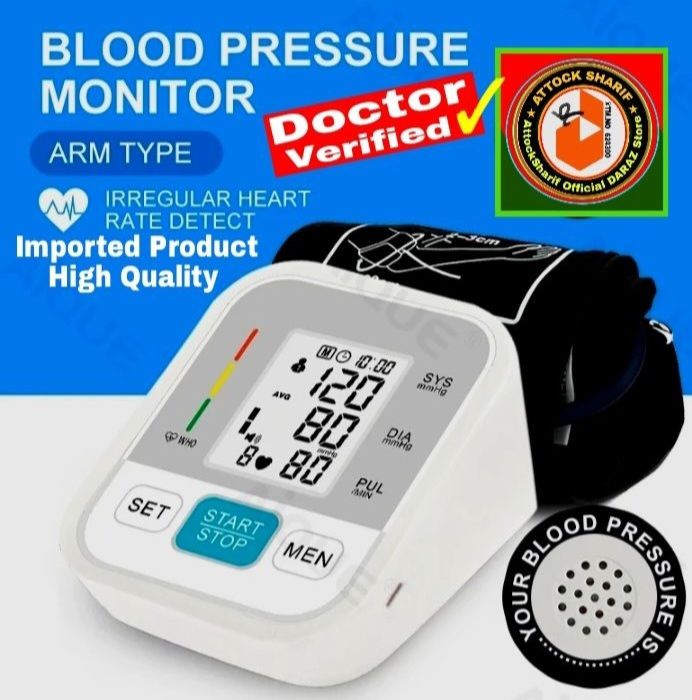 imported Automatic Digital ARM Blood Pressure Monitor Sphygmomanometer Tonometer Tensiometer Heart Rate Pulse Meter BP Monitor AttockSharif