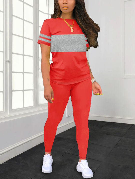 Women's%20Summer%20Casual%20%20Set%20Fashionable%20Comfortable%20Ensemble%20Ladies%20Clothing%20Outfit%20-%20Image%204