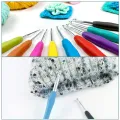 KRABALL Knit Crochet Hook Kit Knitting Needles Set With Bag,Steel Large Eye Blunt Needle,Markers,DIY Hand Sewing Accessories. 
