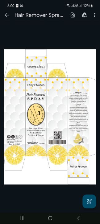 Fairy's%20Queen%20Hair%20Removal%20Spray%20100ml,%20For%20Legs,%20Bikini%20Arms%20&%20Under%20Arms,%20No%20Bad%20Smell,%20For%20Man%20&%20Women%20-%20Image%208