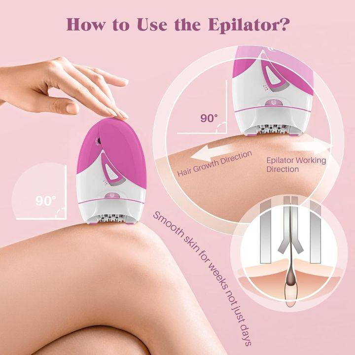 Rechargeable Epilator Women Electric Facial & Body Hair Remover Bikini Trimmer Underarms Epilator For Arms, Legs