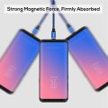 Magnetic Charging Cable 3 IN 1 TOPK 360 Rotation Magnetic Phone Charger Cable with LED Light for Micro USB Type C Cable. 