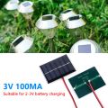 1/2 Pcs Solar Panel 100MA 1W 3V Solar Cell with Cable Mini Small Solar Panel Module for Lamp Fan Pump for 2-3V Battery Charging. 