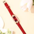 Fashion Xiaohong Leather Strap Diamond Square Watches Women Watch Elegant Retro Womens Watch Decorative Wrist Watch Reloj Mujer. 
