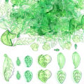 20-200pcs Green Transparent Leaves Acrylic Pendants Various Spacer Charms Beads For Jewelry Making Diy Necklace Bracelet Earring. 