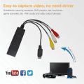 USB2.0 Audio Video Capture Card TV Tuner VHS To DVD Video Capture Converter For Win7/8/XP/Vista with USB Cable.