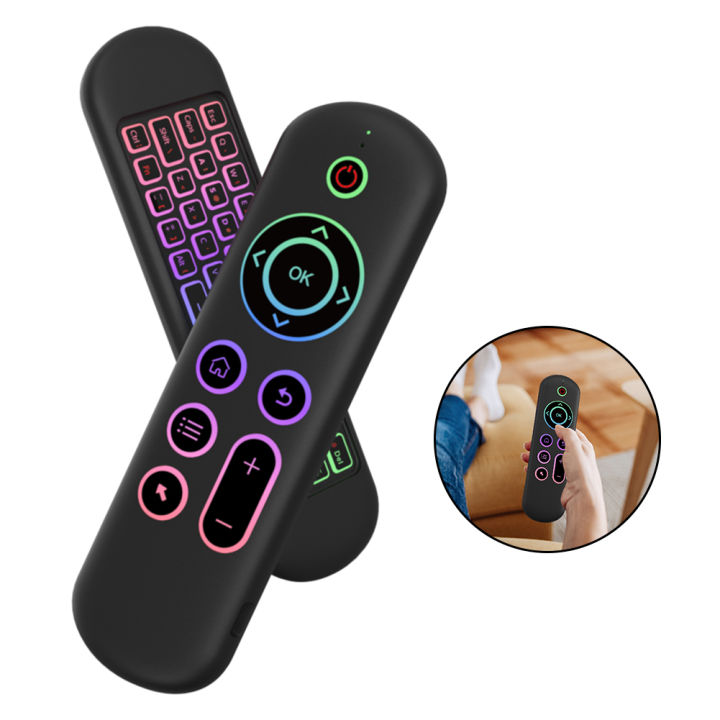 M5 Fly Air Mouse Remote Control Rechargeble 2.4G+BT5.2 Mini Wireless Keyboard Flying Mouse Remote for Android TV Box/PC/Smart TV