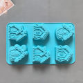 6-cavity Christmas house shaped soap candle silicone mold, suitable for handmade DIY wax molds for aromatherapy soap. 