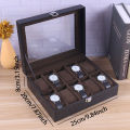 DELESYS 2/3/4/5/6/8/10/12 Slots PU Leather Watch Box Traditional Style Watch Storage Box  Watch Case With Lock. 