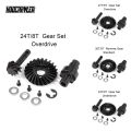 Helical Bevel Gear Set Overdrive Underdrive 24/8T 27/8T 30/8T 33/8T for Axial SCX10 Pro SCX10 II AR44 SCX10 III AR45 Capra F9. 