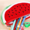Watermelon Pencil Case Cute Fruit Kawaii Plush Large Capacity Pencil Bag Cosmetics Case For Kids Gift School Suppli Stationery. 