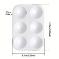 2/8/12/20/50/100 Pcs White Plastic Paint Palette 6 Well Watercolor Palette Rectangular Paint Tray Paint Mixing Palette.
