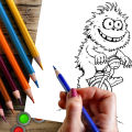 28 Pages Original Cute Monsters Coloring Book for Adult | Colouring Book Drawing Supplies for Christmas, Thanksgiving, Halloween. 