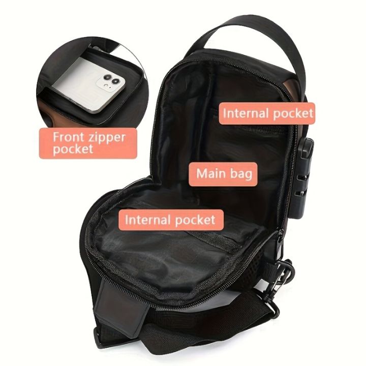 Men's%20Sporty%20Chest%20Bag%20Motorcycle%20Phone%20Pack%20with%20Password%20Lock,%20Zipper%20Closure%20Crossbody%20Sling%20Bag%20for%20Daily%20Commute%20Outdoor%20-%20Image%204