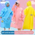 Kids Backpack Raincoat with Cartoon Print – Cute Animal Design Waterproof Hooded Rain Jacket for Toddler Boys Girls.