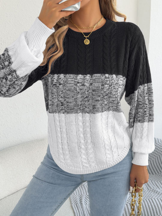 Woman%20Casual%20Color%20Block%20Striped%20Sweater%20Round%20Neck%20Lantern%20Long%20Sleeve%20Twist%20Knitted%20Tops%20for%202026%20Autumn%20Winter%20Women%20Clothes%20-%20Image%206