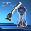 Disposable Shaving Razor Blade For Men Set 1 Holder & 4 Blades 3 Layers Stainless Steel Manual Shave Razors For Daily Face Care.