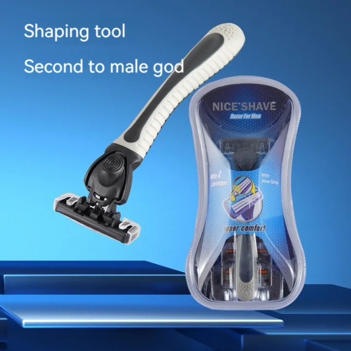 Disposable%20Shaving%20Razor%20Blade%20For%20Men%20Set%201%20Holder%20&%204%20Blades%203%20Layers%20Stainless%20Steel%20Manual%20Shave%20Razors%20For%20Daily%20Face%20Care%20-%20Image%204