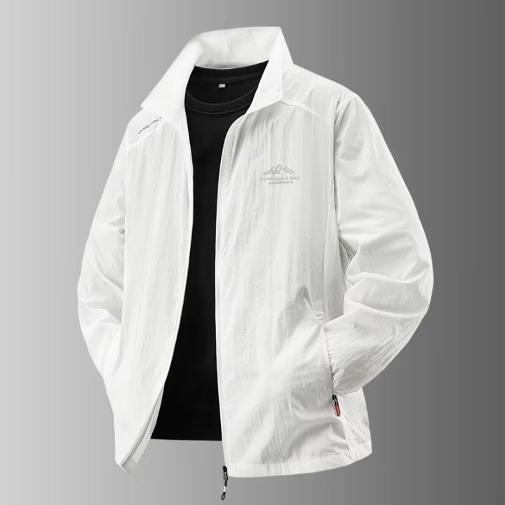 Men Summer Windbreaker Zip Pockets Uv Sun Protection Jackets Breathable Ultraviolet proof Working Clothes Outdoor Skin Thin Coat
