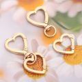 2pcs Heart Shape Keychains Metal Spring Keyring Chain Buckle for Keychains, DIY Bag, Craft Making, Purse and Handbag. 