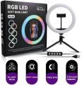 10 inch RGB LED Soft Ring Light MJ26 with Tripod Stand for Photography Makeup YouTube Video Shoot Live Stream Reels Makeup & Vlogging. 