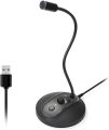USB Microphone, 360 Degree Adjustable Gooseneck Design, Mute Button & LED Indicator, Noise-Canceling Technology, Plug & Play.