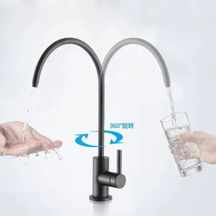 Black Matte Direct Drinking Tap 304 Stainless Steel kitchen Water Filter Tap RO Purify System Reverse Osmosis