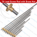 T8 Lead Screw Rod with Brass Nut 350mm 500mm 650mm Length 8mm Screw Rod Rod Diameter Thread, 2mm Pitch Trapezoidal Thread for 3D Printer Stepper Motor CNC Machine Parts.