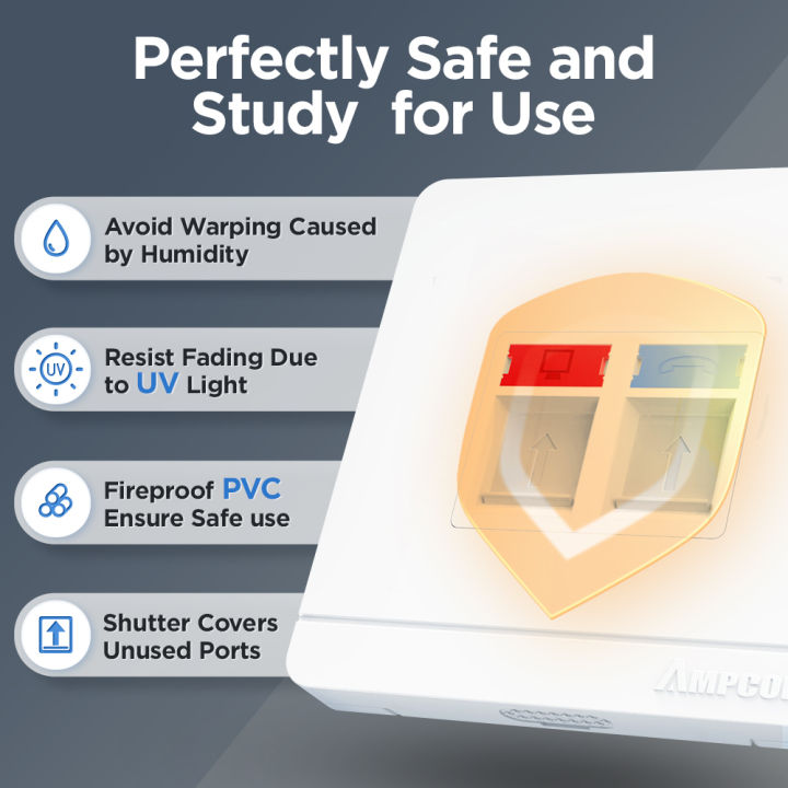 AMPCOM%20RJ11%20RJ45%20Faceplate%20Wall%20Socket%20Wallplate%20Face%20plate%201-Port%202-Port%204-Port%20Networking%20Telephone%20Socket%20Outlet%20Mount%20Panel%20-%20Image%204