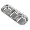 Stainless Steel Divided Dip Bowls Sauce Plate Seasoning Dipping Condiment Tray for BBQ Vinegar Spice Ketchup Salt Sugar Flavor. 